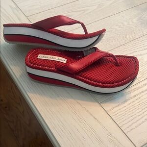 Rare Y2K Vintage Women's Flip Flop Platform Sandals Size 7.5